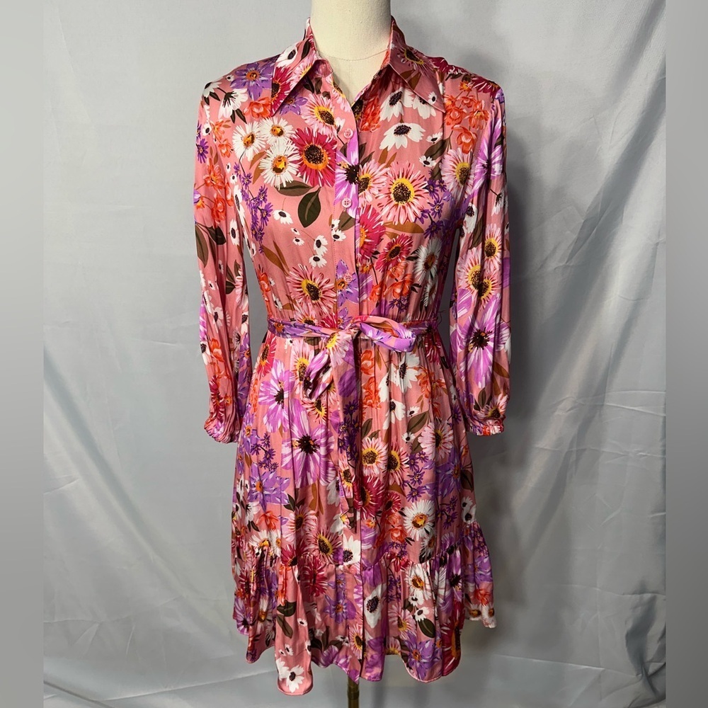 RACHEL PARCEL Floral Pink Dress size 0 pre owned Exellent condition